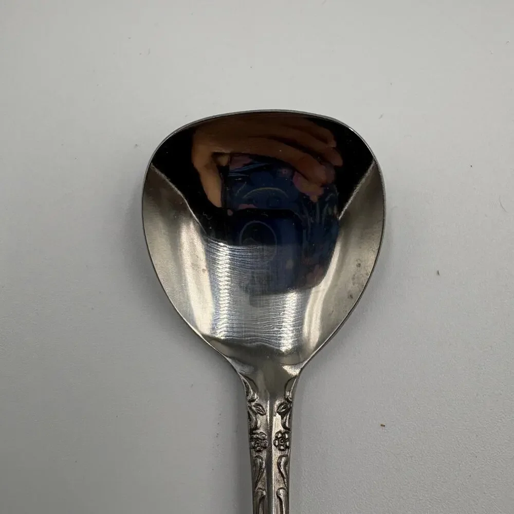 Vintage Supreme Stainless Japan Flat End Spoon Floral Pattern 5.75